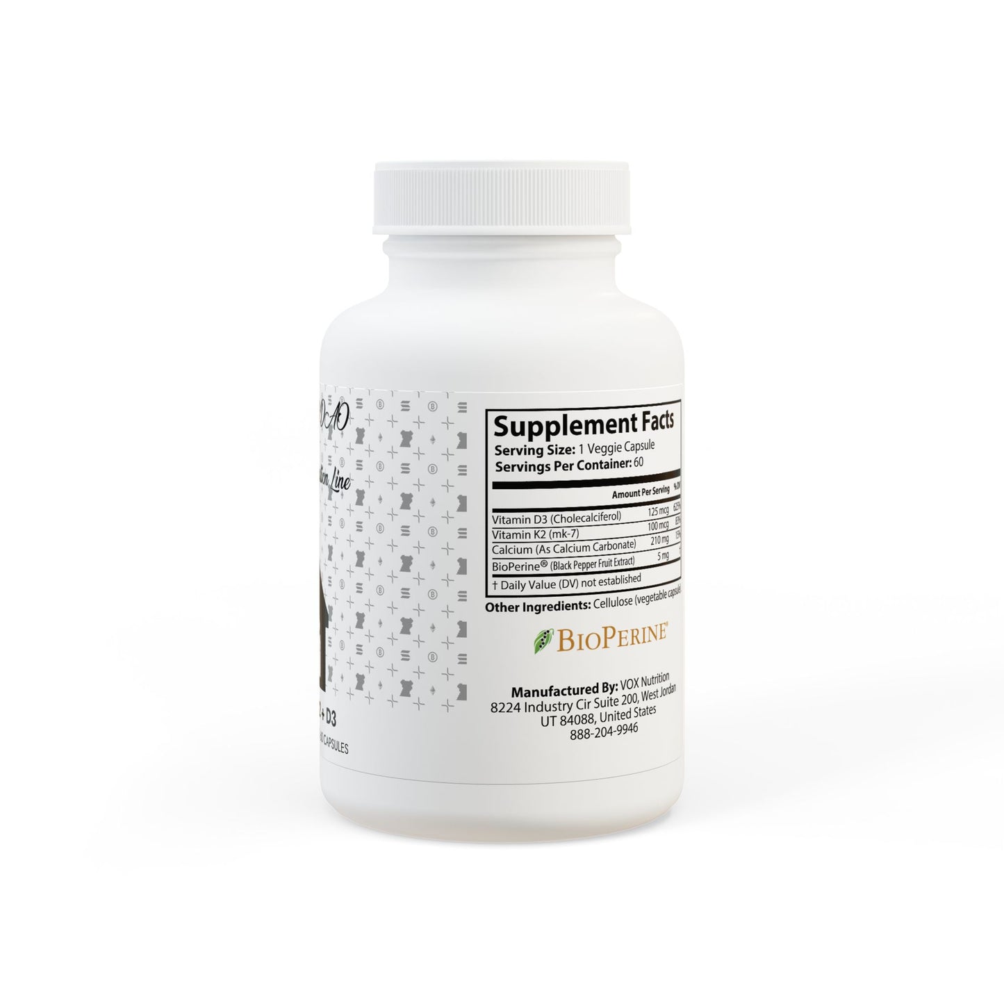 KDAO Vitamin K2 + D3 Supplement (60 Capsules)