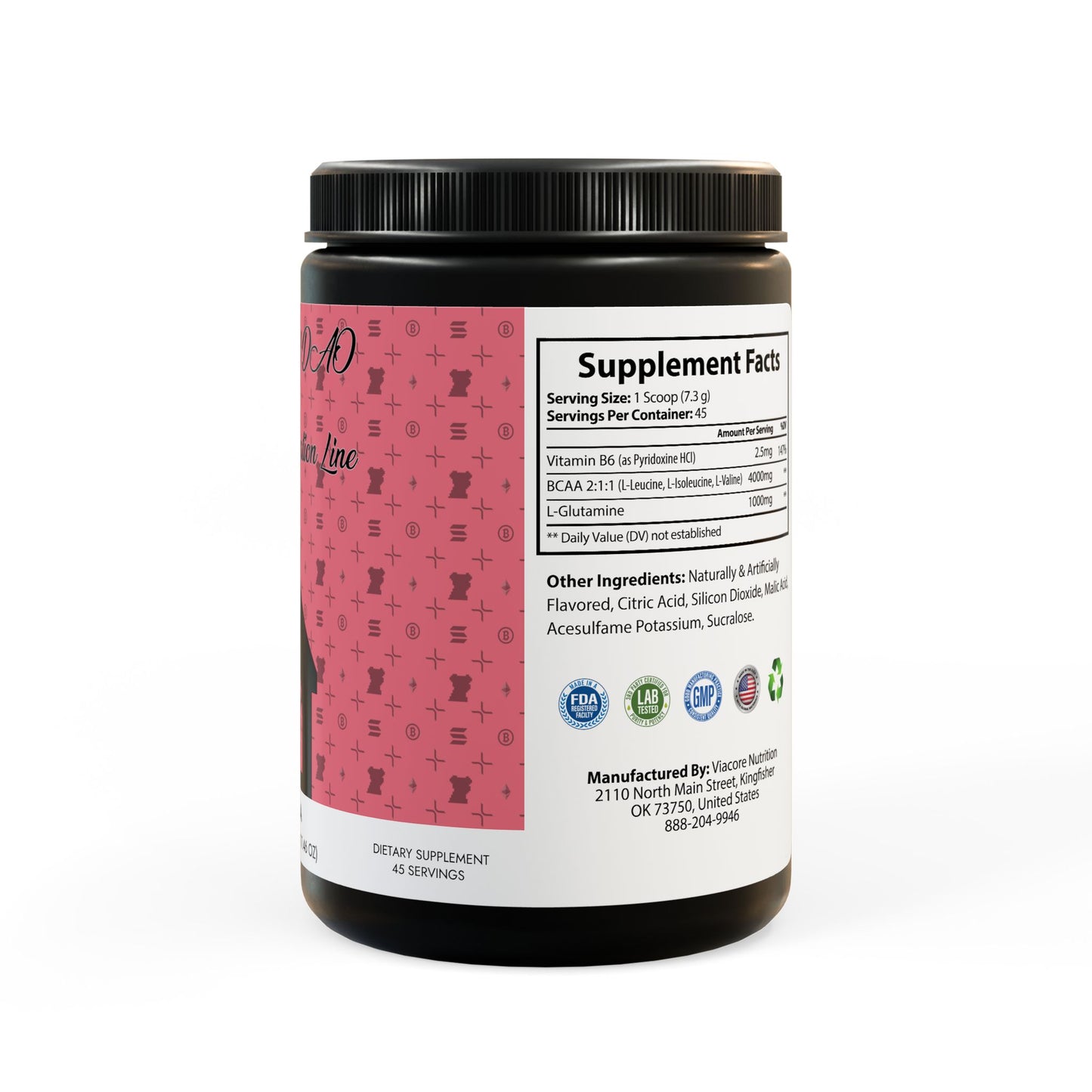 KDAO BCAA Supplement, Watermelon (325g, 11.46oz, 45 servings)