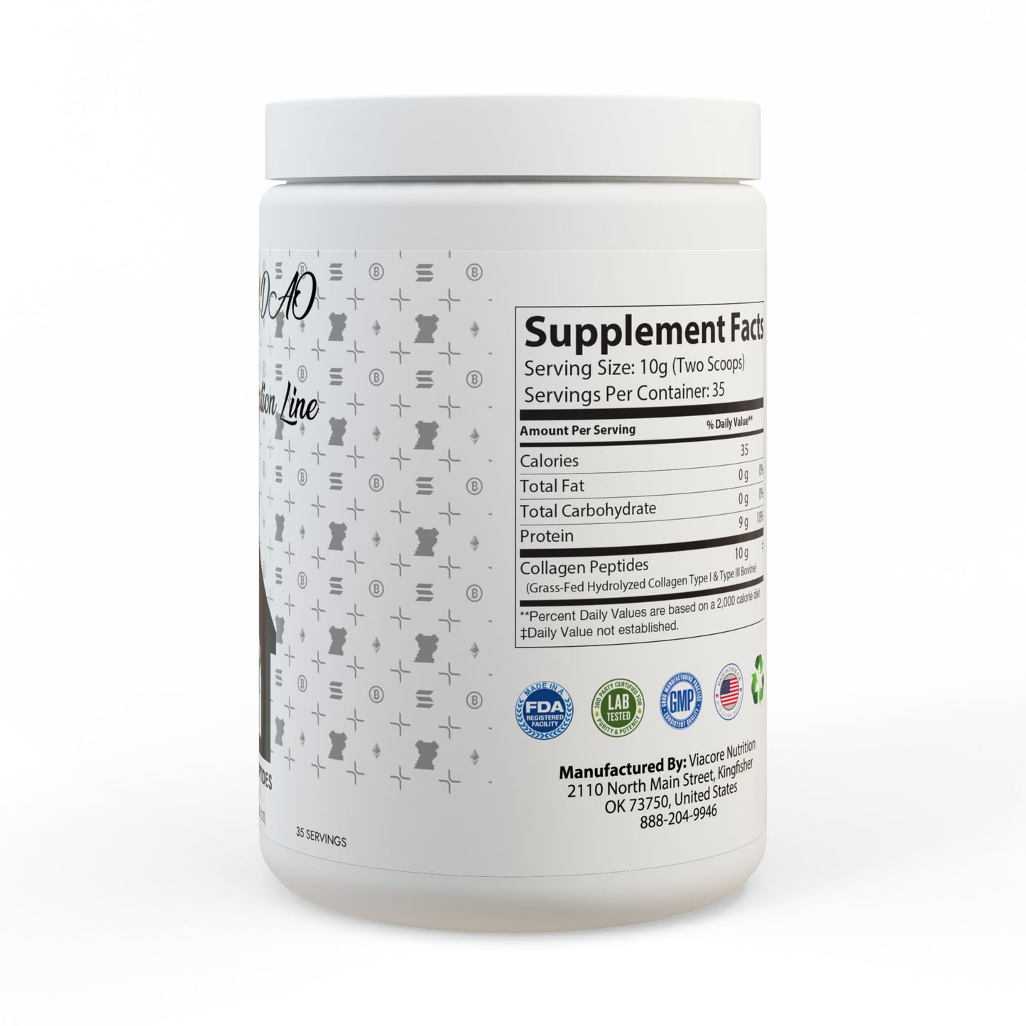 KDAO Collagen Peptides Type I & III Supplement (350g, 12.3oz)