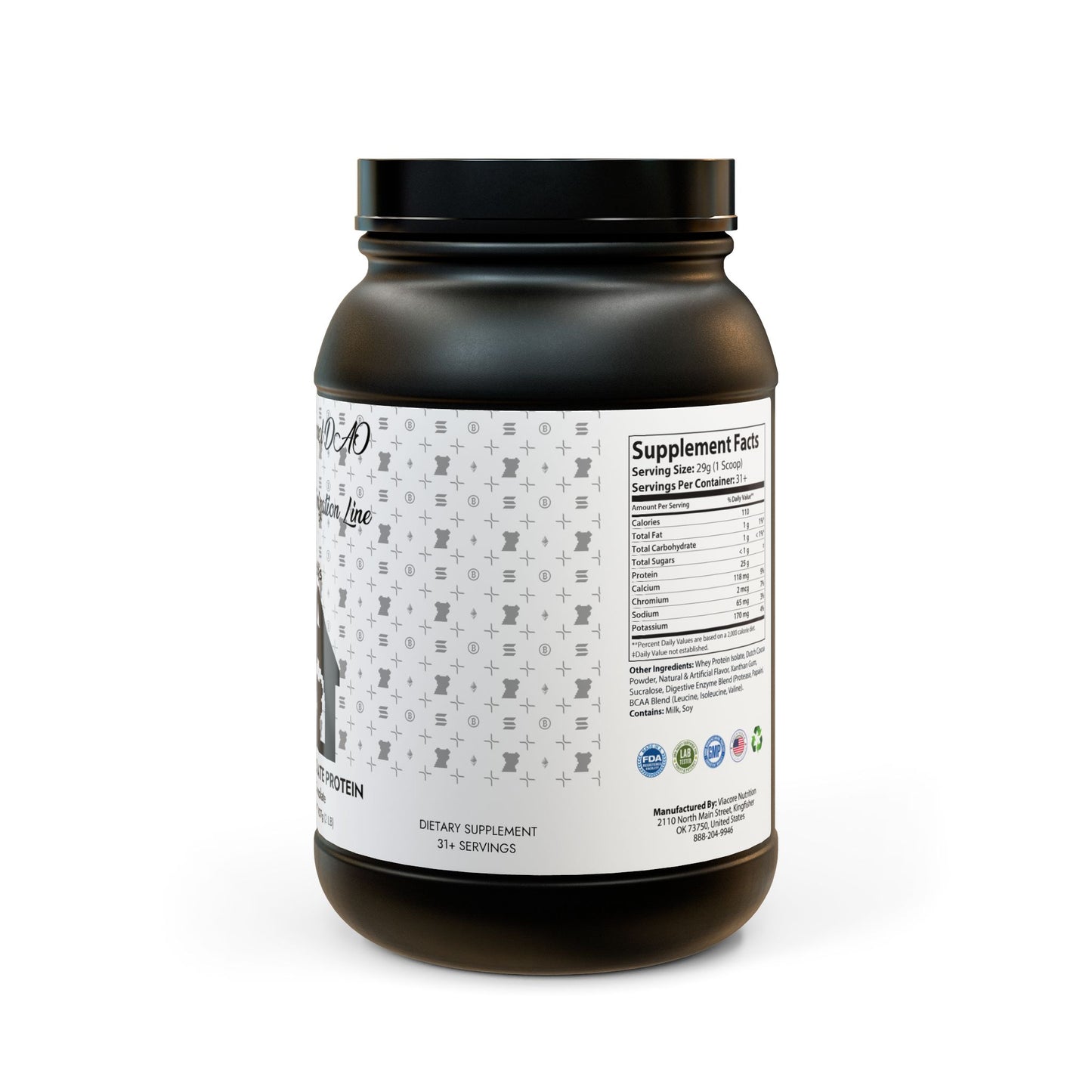 KDAO Whey Isolate Protein Supplement (907g, 2lb)