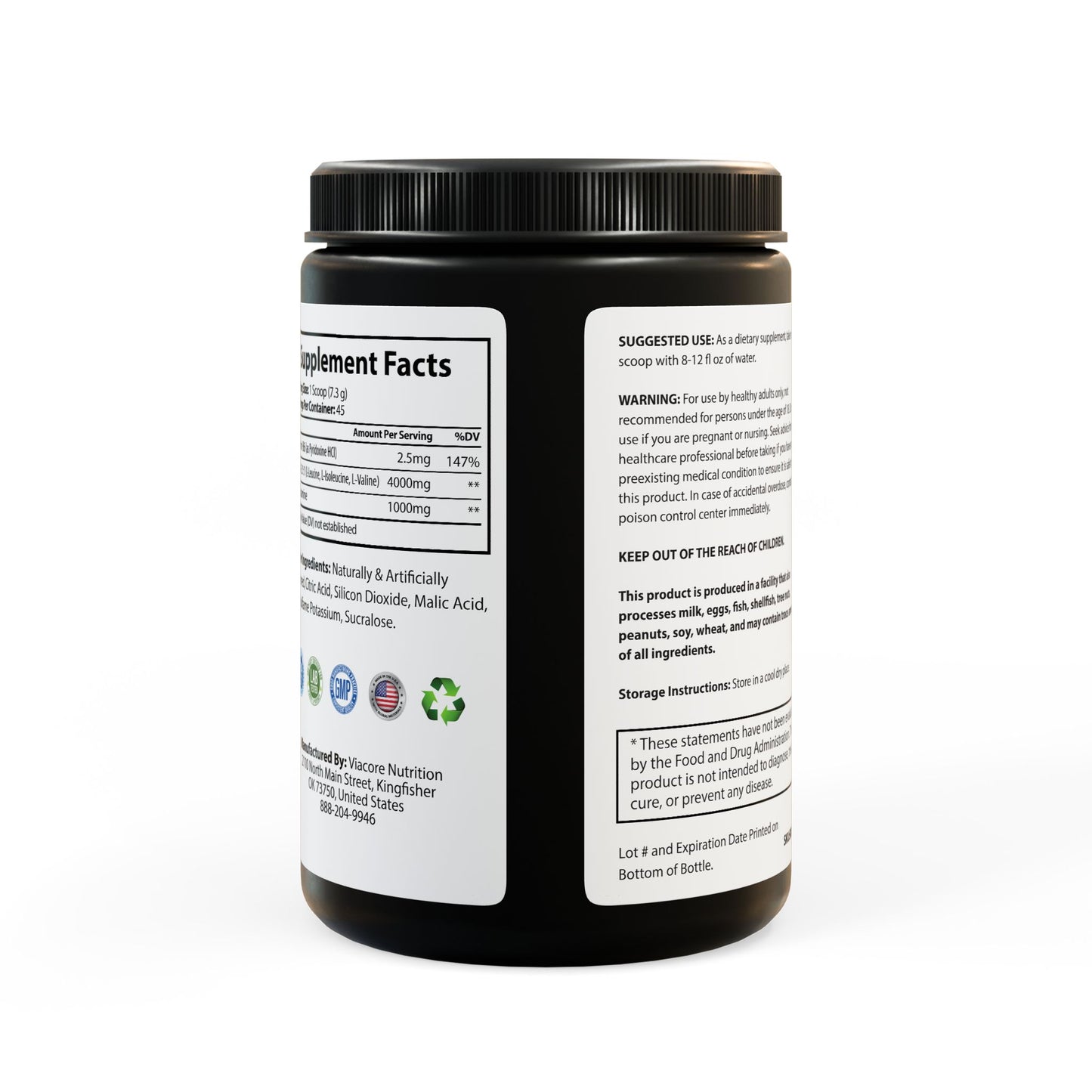 KDAO BCAA Supplement, Watermelon (325g, 11.46oz, 45 servings)
